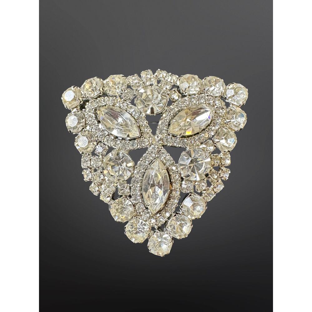 Vintage Glass Rhinestone Statement Brooch